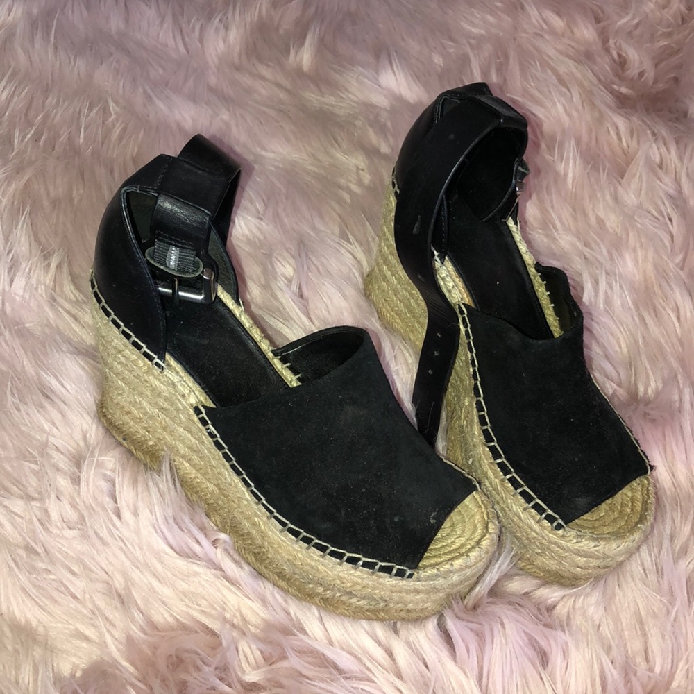 Marc Fisher Black suede Wedges
